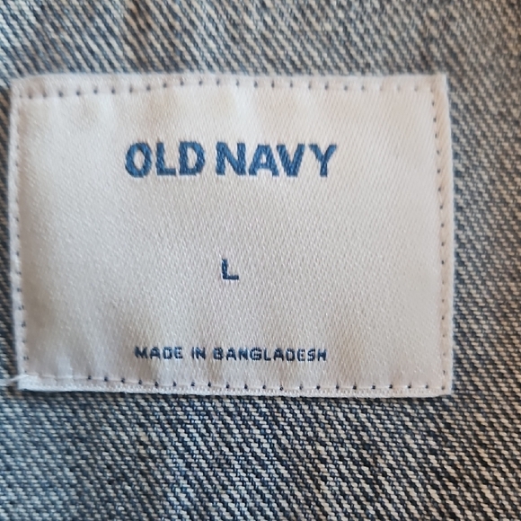 Old Navy Blue Distressed Denim Jacket - Picture 2 of 3